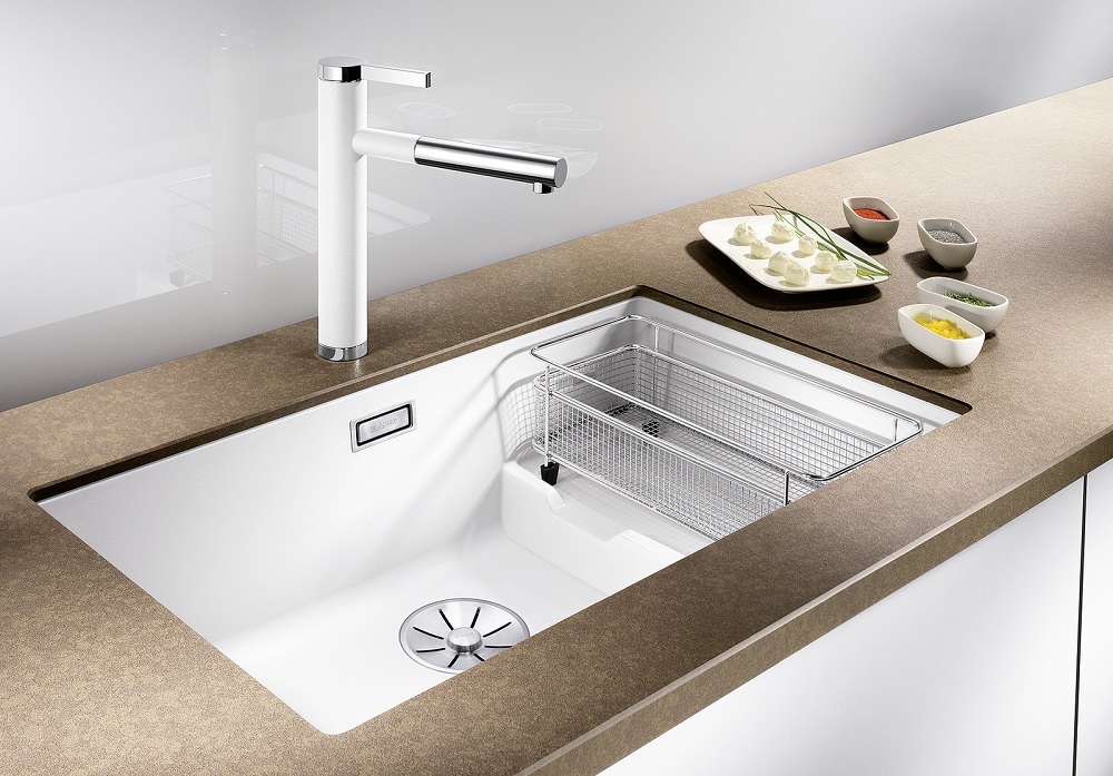 Мойка BLANCO SUBLINE 700-U Level Silgranit мягкий белый чаша слева клапан-автомат InFino 527172 фото 8