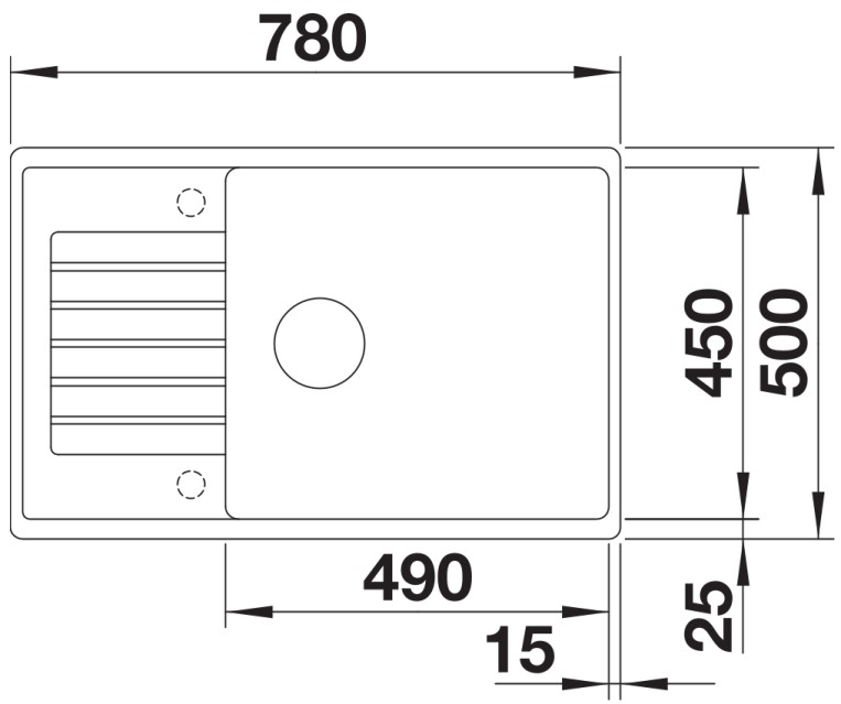 Схема встраивания 4 для мойки BLANCO ZIA XL 6 S Compact Silgranit вулканический серый 527397