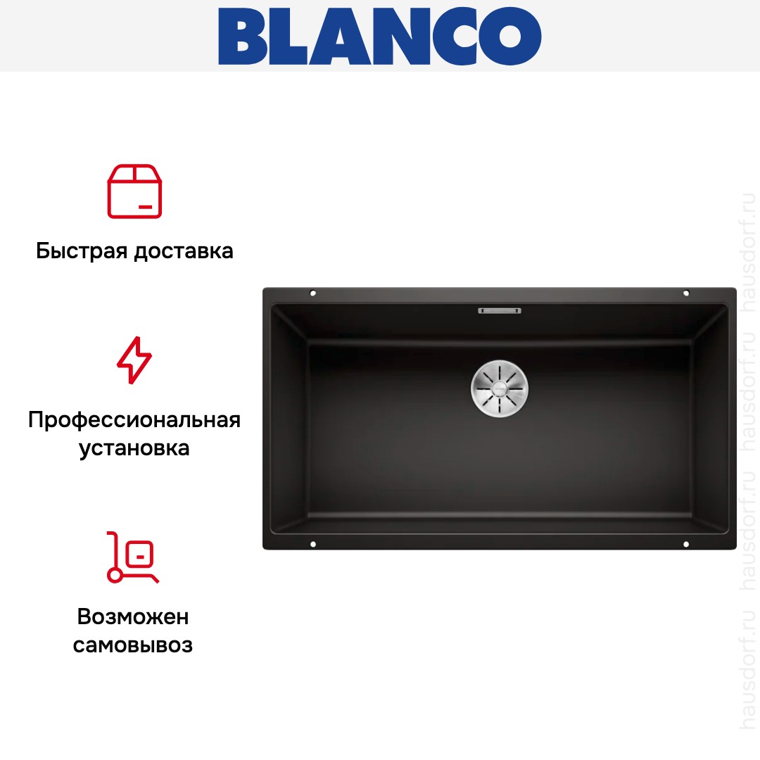 Мойка BLANCO SUBLINE 800-U Silgranit черный 526005 фото 5 Мойка BLANCO SUBLINE 800-U Silgranit черный 526005 фото 5