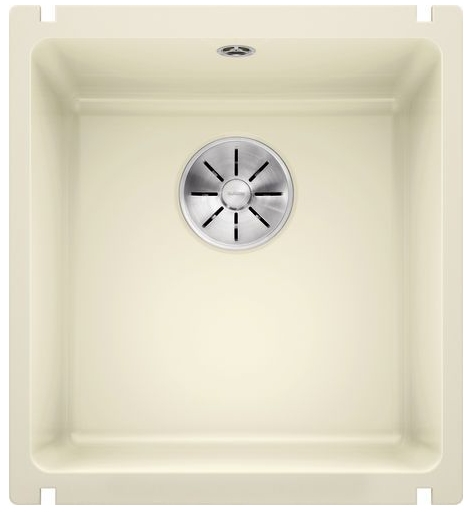 Мойка Blanco SUBLINE 375-U керамика отводная арматура InFino® глянцевая магнолия клапан-автомат InFino 523727 фото 1