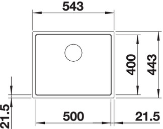 Схема встраивания 1 для мойки Blanco SUBLINE 500-IF белый клапан-автомат InFino 524110