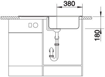 Схема встраивания 3 для мойки Blanco Tipo XL 6S нержавеющая сталь полированная 511908