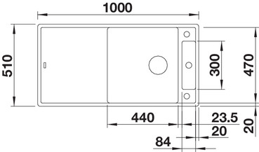 Схема встраивания 1 для мойки Blanco AXIA III XL 6 S кофе клапан-автомат InFino 523509