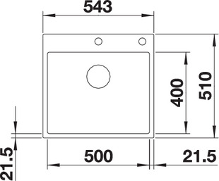Схема встраивания 1 для мойки Blanco SUBLINE 500-IF/A белый клапан-автомат InFino 524112