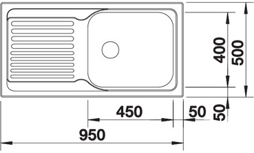 Схема встраивания 1 для мойки Blanco Tipo XL 6S нержавеющая сталь полированная 511908