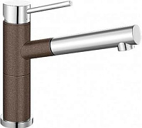Сантехника Бланко на сайте официального дилера Смеситель Blanco Alta-S compact chrome/Silgranit кофе 515334