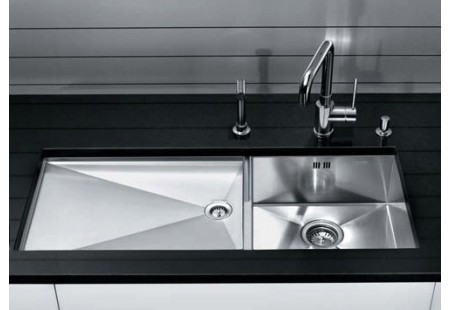 Мойка Blanco Zerox 400/550-T-U нержавеющая сталь полированная клапан-автомат InFino 521605