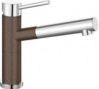 Смеситель Blanco Alta-S compact chrome/Silgranit кофе 515334