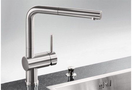 Смеситель Blanco Linus-S рычаг справа сатинированное золото satin gold 526684