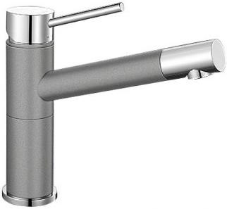 Смеситель Blanco Alta compact chrome/Silgranit алюметаллик 515316
