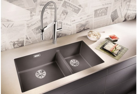 Мойка Blanco SUBLINE 480/320-U белый клапан-автомат InFino 523588