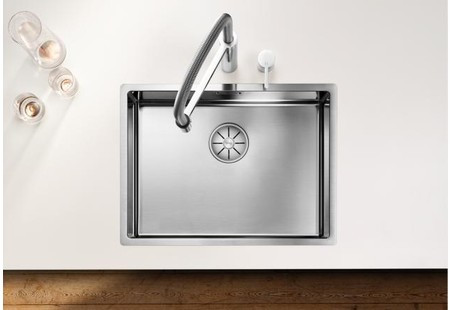 Мойка Blanco Claron 400-IF Durinox® отводная арматура InFino® нержавеющая сталь полированная клапан-автомат InFino 523389