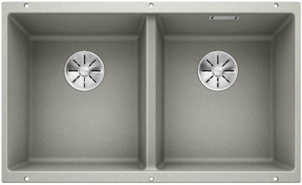 Мойка Blanco SUBLINE 350/350-U SILGRANIT жемчужный клапан-автомат InFino 523577