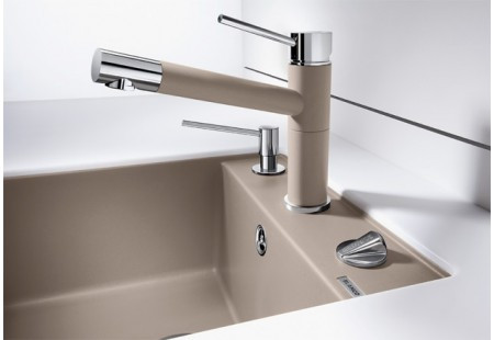 Смеситель Blanco Alta compact chrome/Silgranit жемчужный 520729