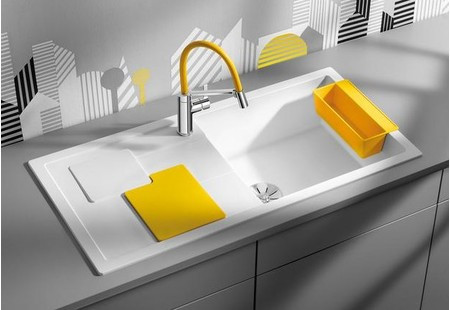 Мойка Blanco SITY XL 6 S lemon белый чаша справа клапан-автомат InFino 525055
