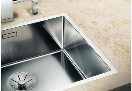 Мойка Blanco Claron 400-IF Durinox® отводная арматура InFino® нержавеющая сталь полированная клапан-автомат InFino 523389